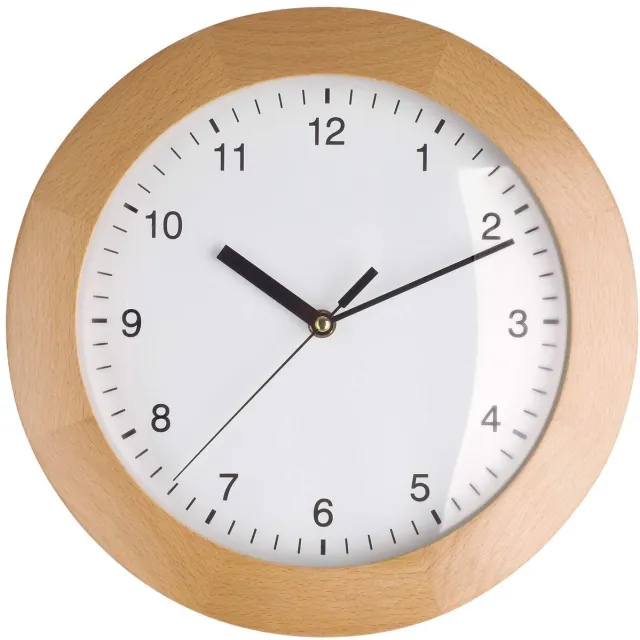 Unyqoos Elegante Houten Wandklok met Radiogestuurde Precisie voor Elk Interieur, bruin, 30 cm