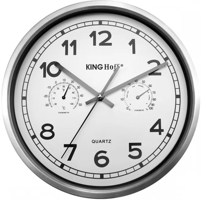 KINGHOFF Wandklok - Staal - 30cm - Moderne Stijl