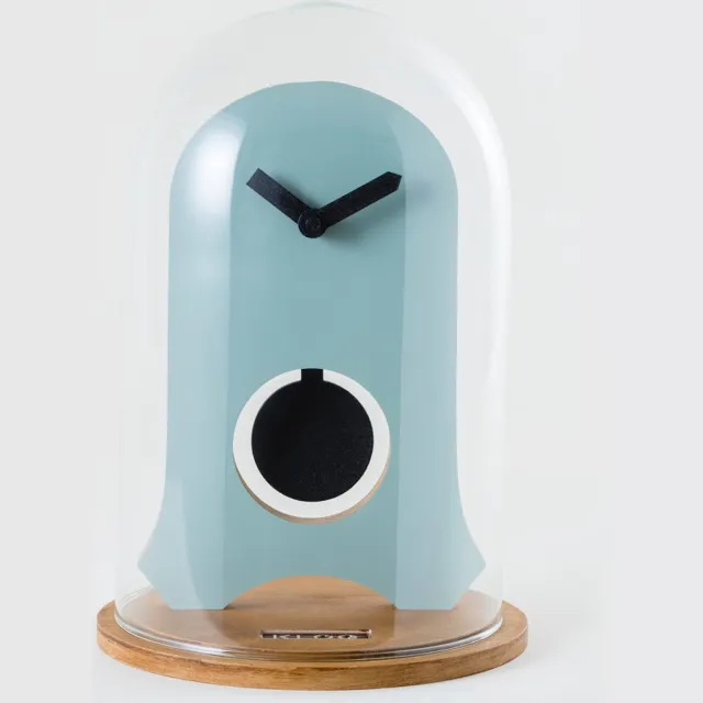 Kloq Koepelklok met Pendule - Bureau Klok - Batterijen Inbegrepen - Quartz Beweging - Niet-Tikkend Batterij Aangedreven - Pistache Groen en Diep Zwart - 21 cm x 21 cm x 31,5 cm Pistache Groen & Zwart