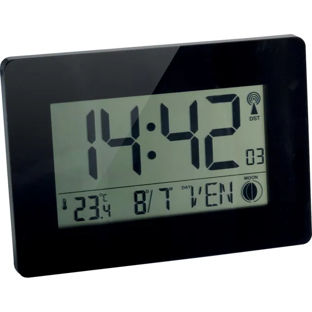 CEP Orium radiogestuurde digitale klok zwart
