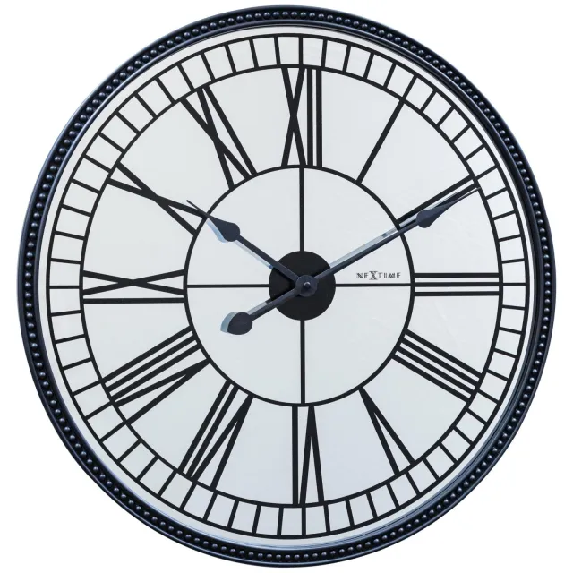 Nextime Wandklok - 56 cm - Spiegel - 'Cleopatra-spiegel' Zwart