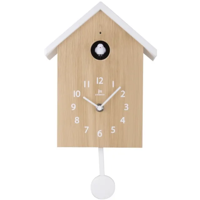 Just a Minute Koekoeksklok Lowell / Just a Minute leuk kado met duidelijke afleesbare cijfers/ geluid is te regelen / met automatisch nachtafstelling 22:00-06:00 / leuk Vaderdag kado /bewegende slinger ( optioneel ) Quartz cuckoo clock / wandklok / koekkoeksklok blank / hout