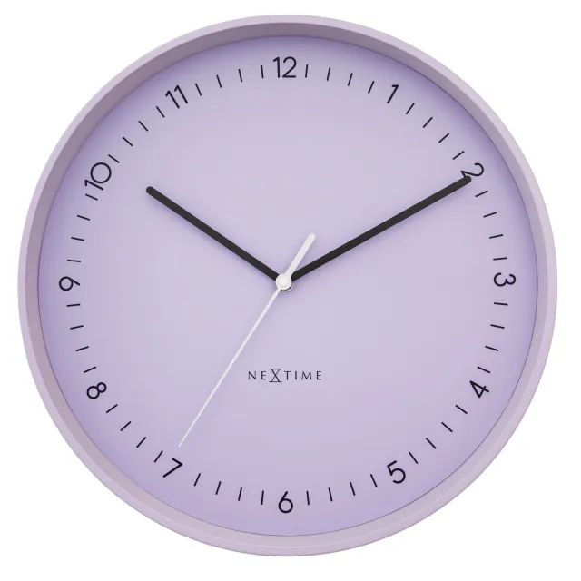 Nextime Wandklok 40 cm - geruisloos - metaal - NeXtime 'Berlin L' lila Paars