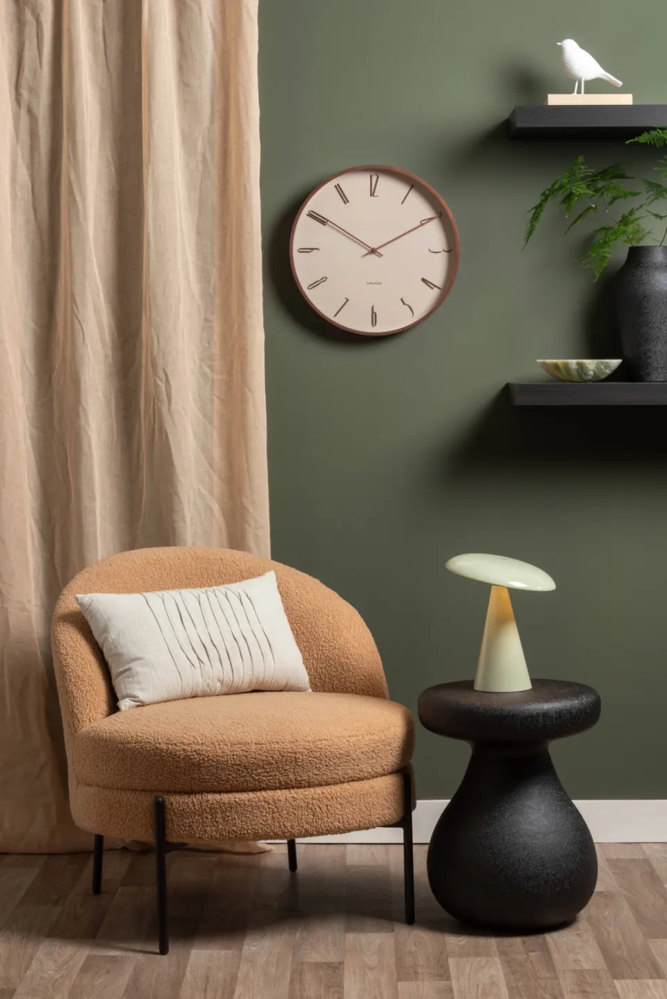 Karlsson Scandia wandklok beige, foto 3