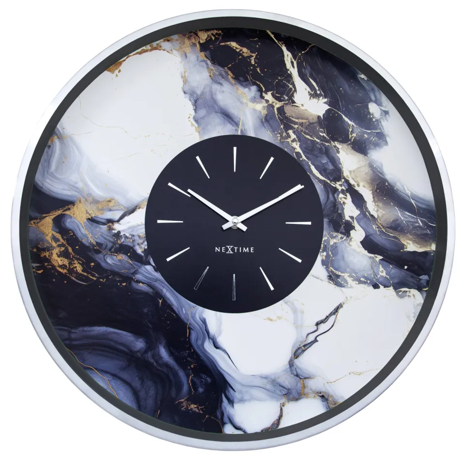 Wandklok 25cm-Geruisloos-Metaal-NeXtime 'Retro II' multicolor, foto 2