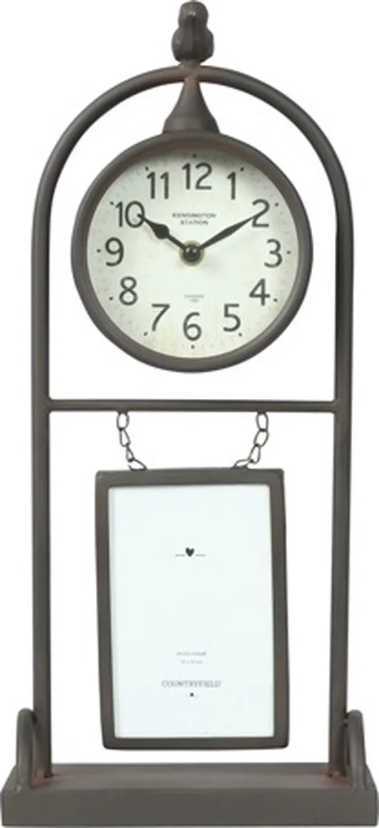 Countryfield Tafelklok Lynton metaal L8B20H44CM wit/zwart