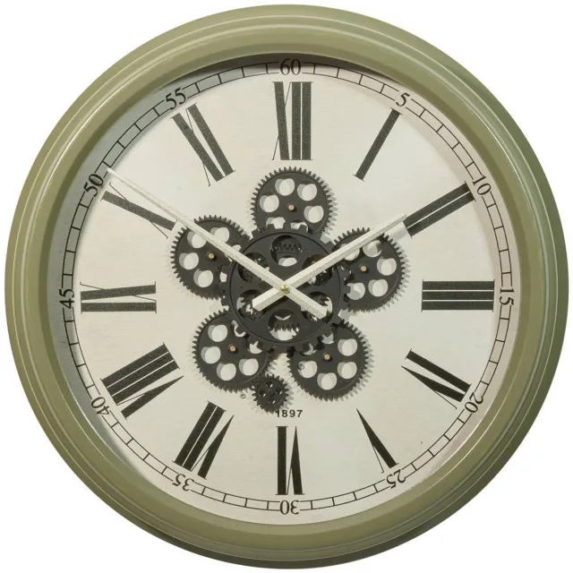 Atmosphera Créateur d'intérieur® Mechanische klok van gietijzer met zichtbare tandwielen ARGO Vert clair