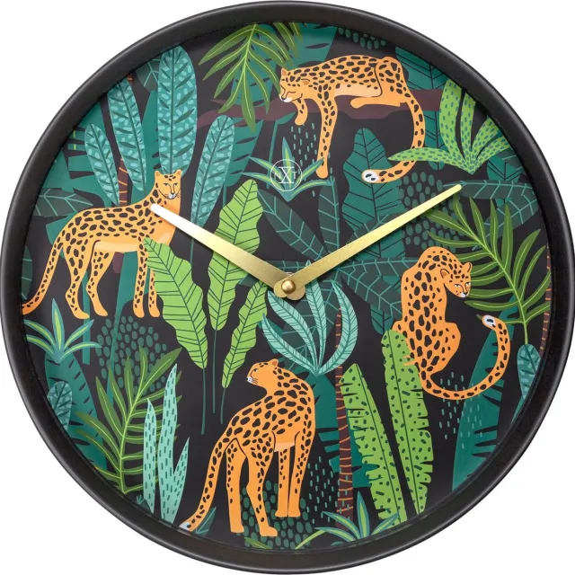 NeXtime nXt - Stille Wandklok - 30 cm - Plastic - Multi - 'Urban Jungle' zwart