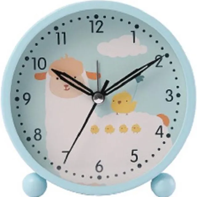 West Watches Kinderwekker Alarmklok Schaap – klok kinderen - analoog – backlight Blauw/groen