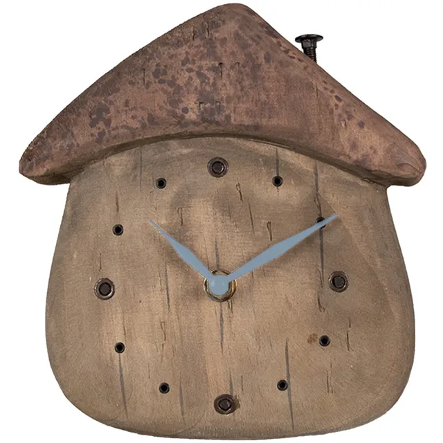 Clayre & Eef Tafelklok 18x5x19 cm Bruin Hout