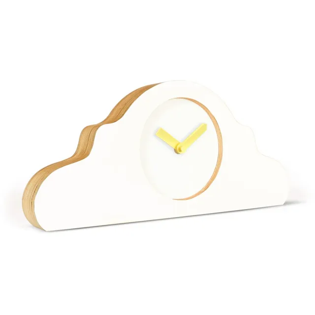 Kloq Mantelklok Pure White - Pure White & Shiny Gold Wit en Goud
