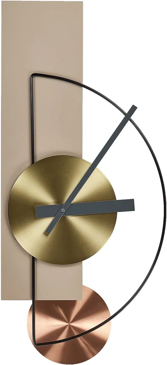 Beliani CEVINS - Wandklok - Beige - Staal