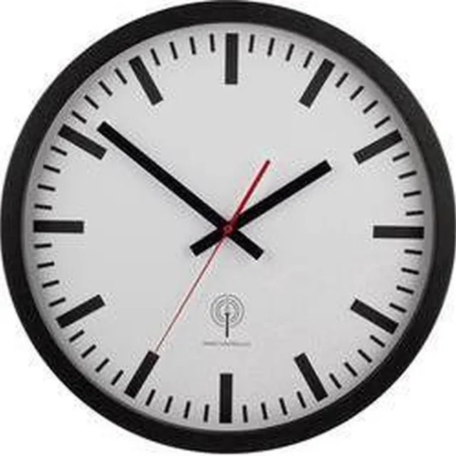 EUROTIME Wandklok Zendergestuurd 40 cm Zwart