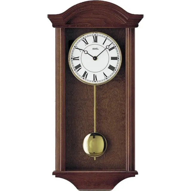 AMS Wandklok met Slinger 990-1 bruin