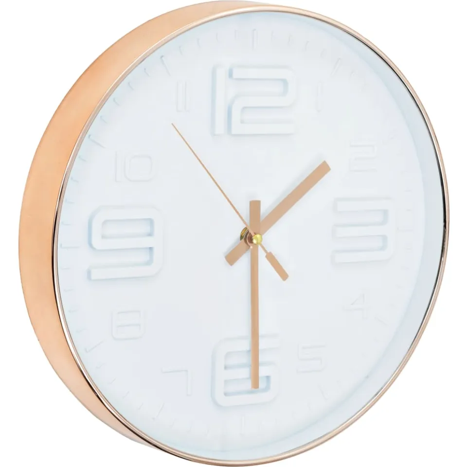 vidaXL Wandklok koper-look 30 cm Wit