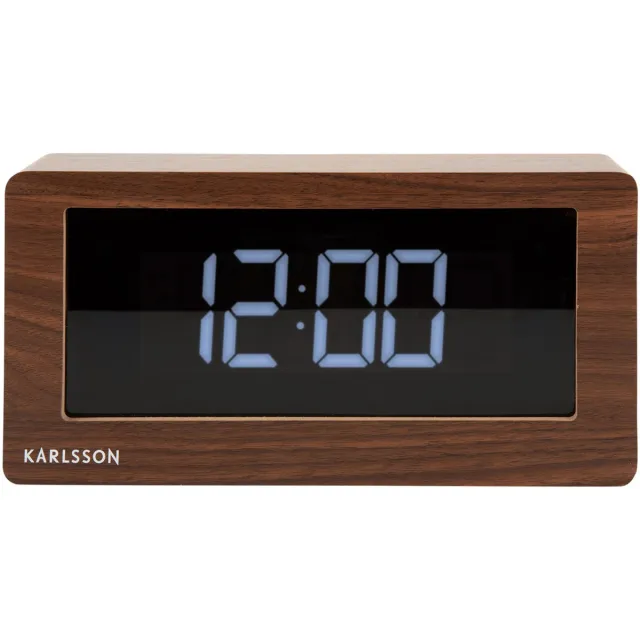 Karlsson Tafelklok Boxed - Donker Hout - 25x7x12,5cm - Scandinavisch,Modern Bruin