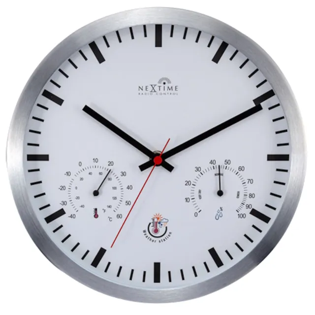 Nextime Stationsklok met weerstation - 25cm - Radiogestuurd