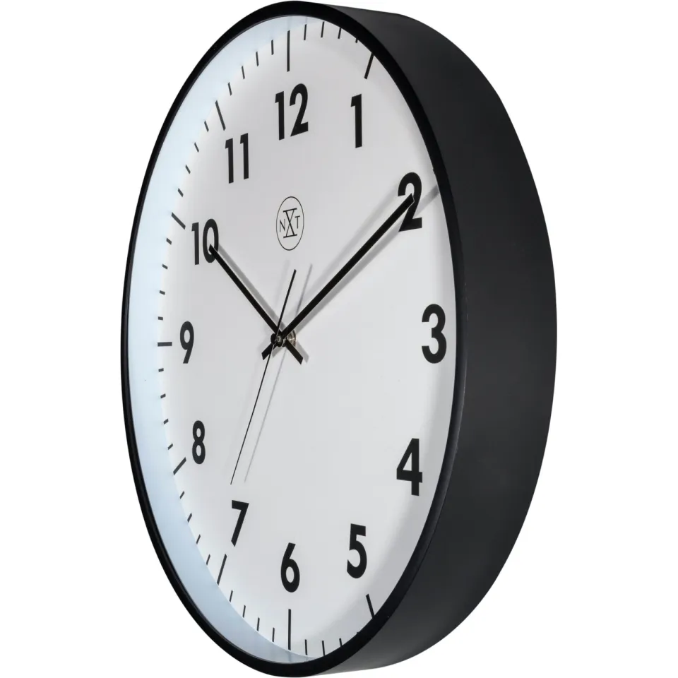 Nextime Wandklok - 40 cm - Kunststof - 'NEW' wit, foto 3