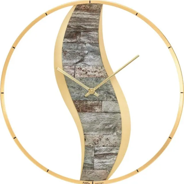 AMS wandklok 9645 open ring / goud