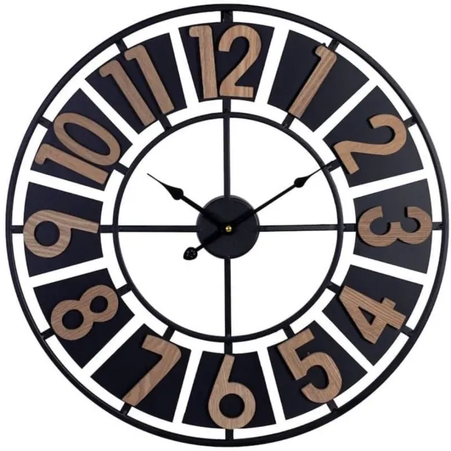 Thuys Klok – Wandklok Modern – Klokken – Industrieel – Zwart Met Bruin