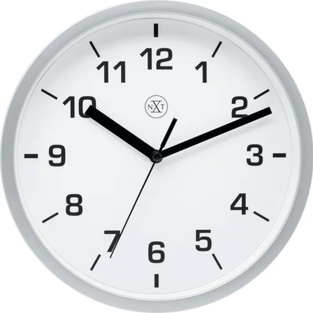 NeXtime nXt Easy Small – Wandklok – 20 cm – Plastic – Zilver – Stil
