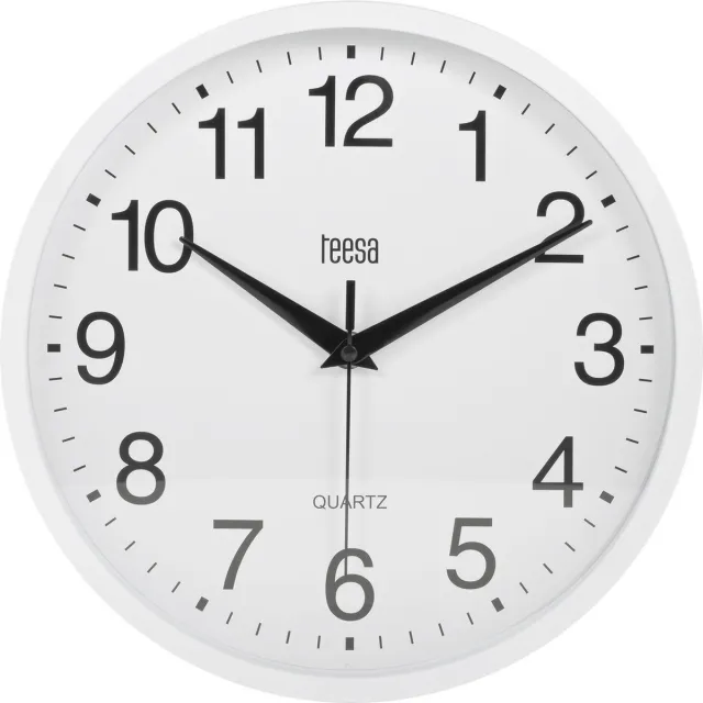 Teesa TSA0037 - Wandklok - Quartz uurwerk - analoge tijdweergave - eenvoudig aan de muur te hangen - 25 cm - wit