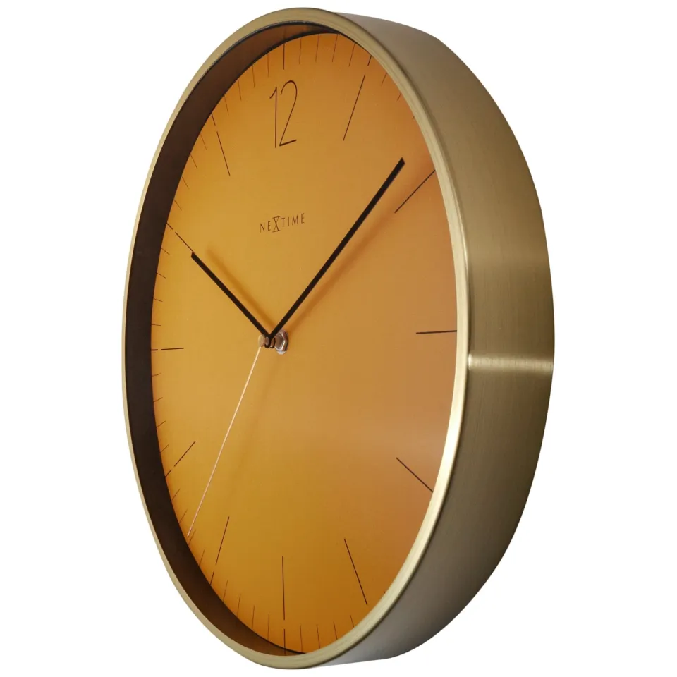 Nextime Wandklok - 34 cm - Glas Metaal - Vintage 'Essential Gold', foto 2