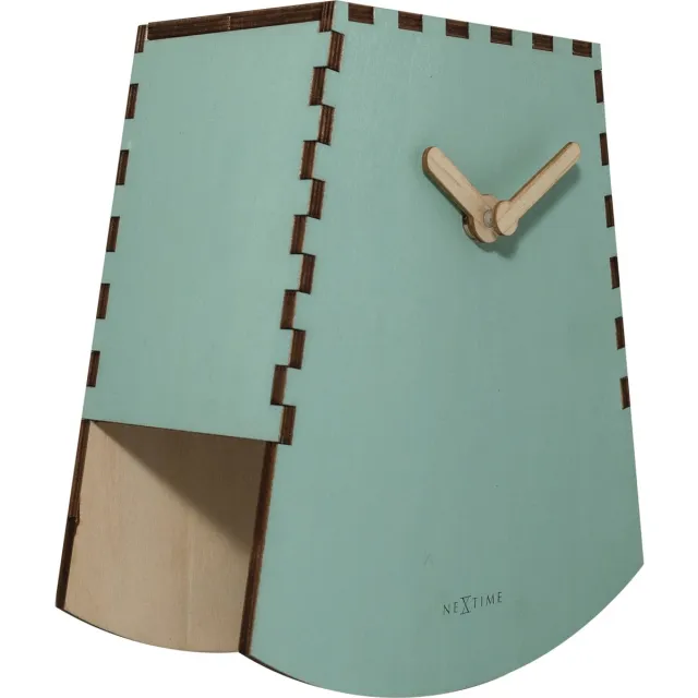 NeXtime Rocky – Tafelklok – 20 cm – Hout – Turquoise Turkoois