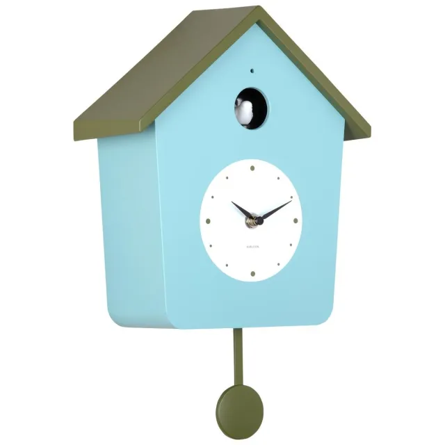 Karlsson Wandklok Cuckoo Light - Mistigblauw - 23x10.5x26.4cm - Wandklok Scandinavisch