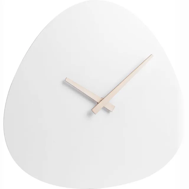 SensaHome Wandklok Lima - Japandi Stijl Design Klok - Moderne Organische Vorm Betonlook - Ø30cm - Wit
