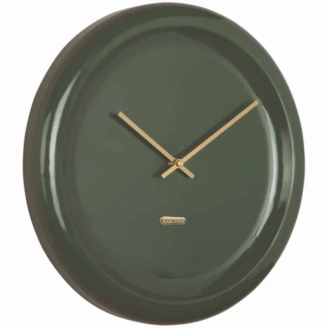 Karlsson Wandklok Cadiz Disc - Groen - 35x35x4.5cm - Wandklok Scandinavisch