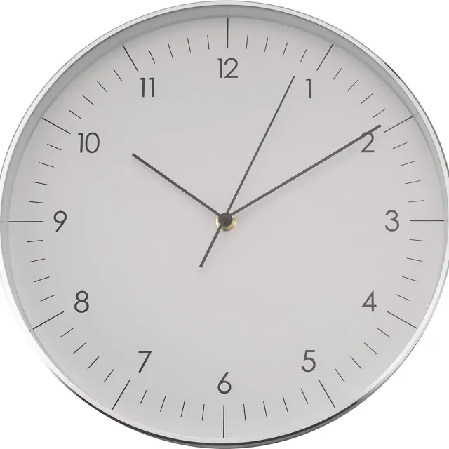 Famanu Grote wandklok met quartzmechanisme, stijlvolle muurdecoratie in nordic design, stil mechanisme zonder tikken, kleur zilver
