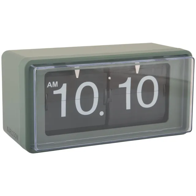 Karlsson Wandklok Retro Boxed Flip - Jungle groen - 20x10x10cm - Wandklok Scandinavisch