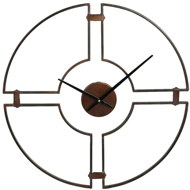 PTMD Mallis Ronde Wandklok - 60,5 x 3 x 60,5 cm - Metaal - Zwart