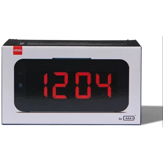 HEMA Wekker Digitaal LED (zwart)