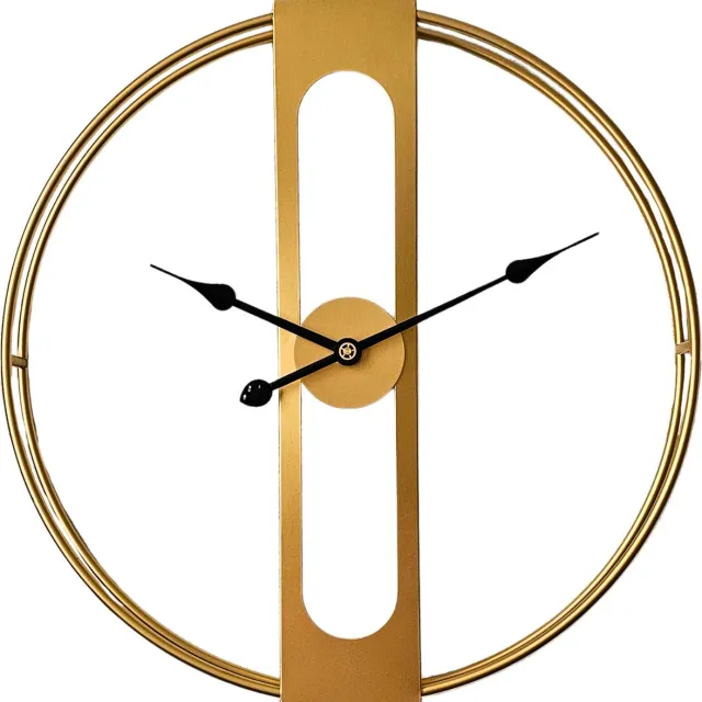 Fresco Klokken Fresco - Nova Arc Wandklok Goud – Modern Minimalisme met een Artistieke Touch - 60 cm