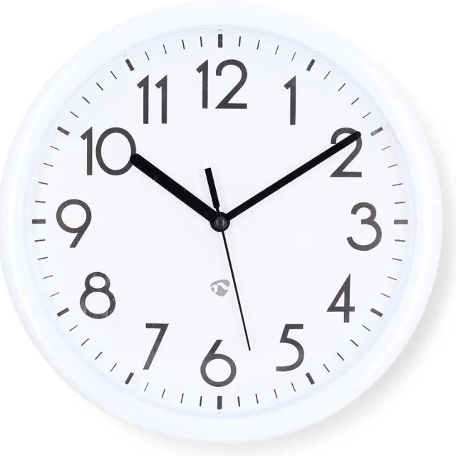Nedis Wandklok – 22 cm – Kunststof – Klassiek Ontwerp – Wit Wit - CLWA105WT