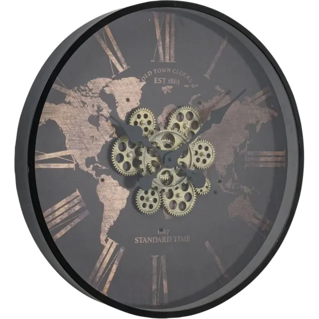 Boltze Home Wandklok met zichtbaar mechanisme RODAS Ø 57 cm Bruin