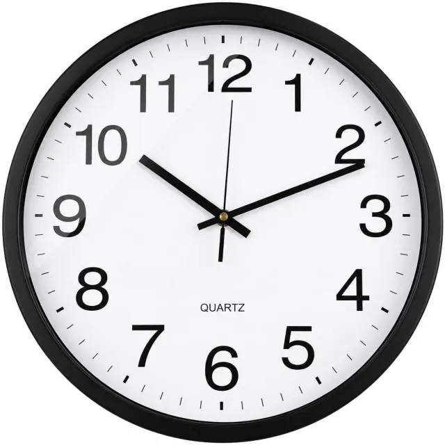 VHV Wandklok - Stille Niet-tikkende Klok 25 cm - Batterij Wandklok - Voor Woonkamer, Keuken en Kantoor - Zwart