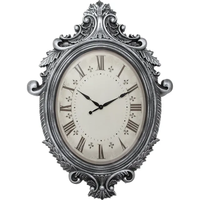 Clayre & Eef Wandklok 56x6x76 cm Zilverkleurig Kunststof
