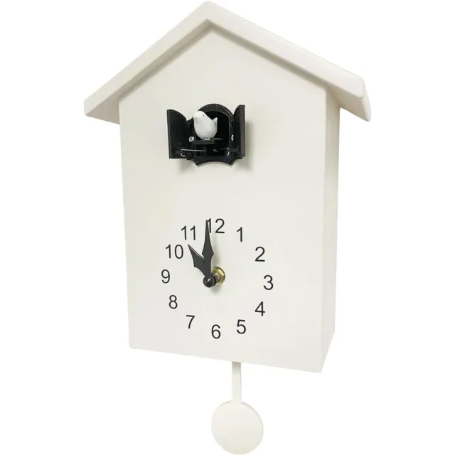 aura Koekoeksklok Modern - Koekkoeksklok - Koekoeksklokken – Wandklok - Cuckoo Klok - Wit - 20cm x 4cm x 25cm