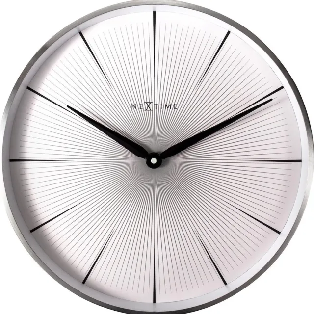 NeXtime Wandklok - 40 cm - Metaal - Wit - '2 Seconds'