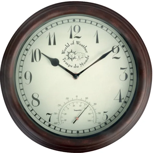 Esschert Design LuxeLivin' - stationsklok met thermometer 30,5 cm TF007 Multi