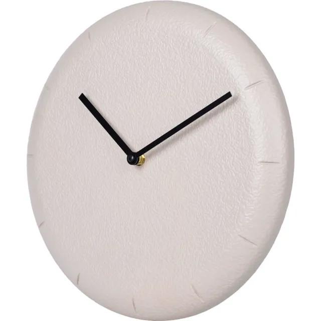 SensaHome Wandklok Dakar - Japandi Stijl Ronde Klok - Minimalistisch Betonlook - Ø30cm - Beige