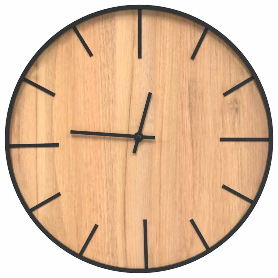 vidaXL Wandklok Ø39 cm ijzer en bewerkt hout bruin, foto 3