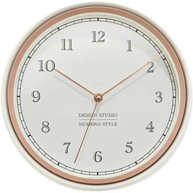 Atmosphera Wandklok/Muurklok Montreux - Kunststof/glas - Dia 29 cm - creme wit - keuken/gang/kantoor klok