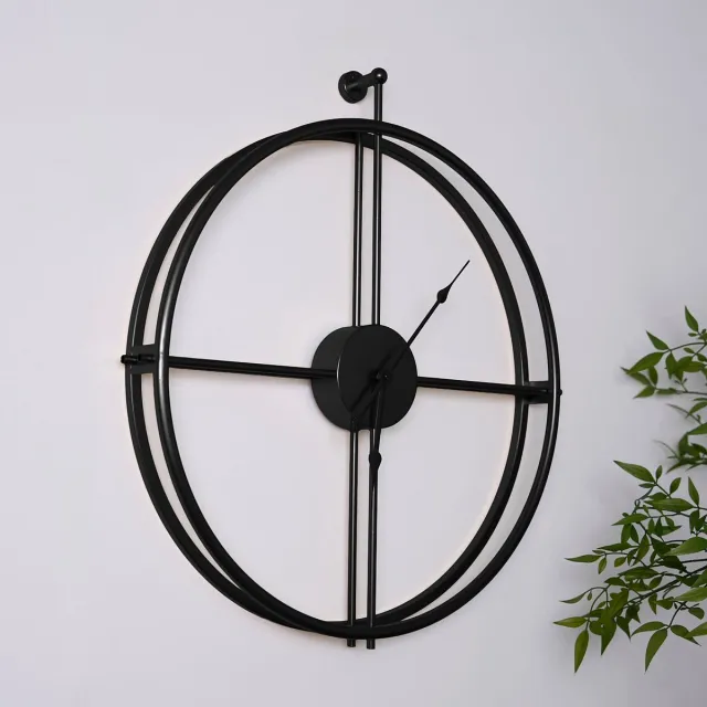 Falkenberg Luna Klok Zwart - Moderne Wandklok - 52 cm - Geluidstil Zwart; 52 cm